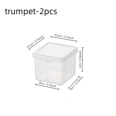 TEMU 2pcs Stackable Clear Hair Accessory Organizer With Lid - Dustproof, Waterproof & Moisture-proof Storage Box For Jewelry And Hair Ties, Ideal For Beading & Jewelry Making Display