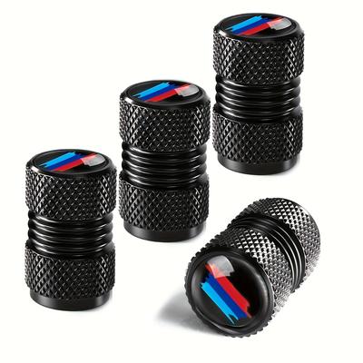 TEMU 4-pack Aluminum Alloy Tire Valve Stem Caps, Universal Fit For Cars, Motorcycles, Bicycles, Rust-proof & Dust-proof Metal Valve Covers, Compatible With Multiple Vehicle Models