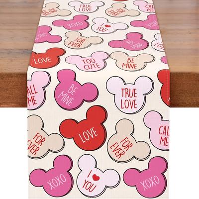 TEMU 1pc, Mouse 's Day Table Runner, Kitchen Table Runner, Anniversary Wedding Valentine Home Decor, Kitchen Table Decorations Indoor Family Party13 X 36, 13 X 48, 13 X 72, 13 X 108