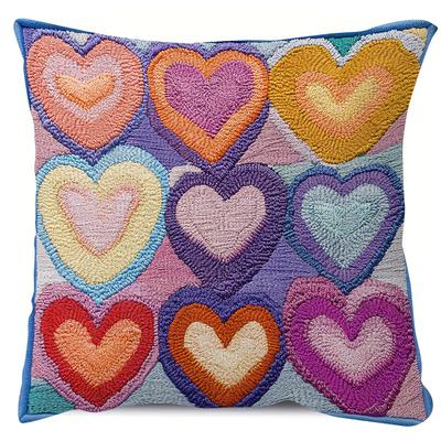 TEMU 1pc Style Heart Pattern Plush Pillow Cover, Double-sided Print, Machine Washable, Zipper Closure, Woven Polyester, 18x18 Inches, With Decorative Throw For Room Types, Gcaonm3526