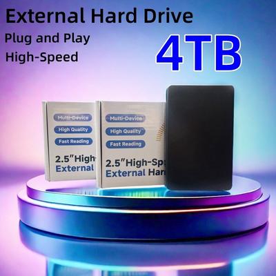 TEMU Portable External Hard Drive 4tb, External Hard Drive, High Speed Transfer, Usb 3.0 Portable 4tb Portable Hard Drive, , , Suitable For Gamers, Students, Professionals