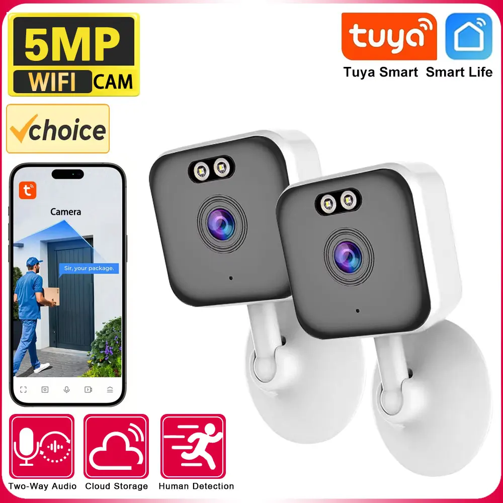 5MP Wifi IP TUYA Kamera Outdoor CCTV Überwachung Karte Maschine Kamera Farbe NightVision Mini Sicherheit Kamera Hause Baby Monitor Image