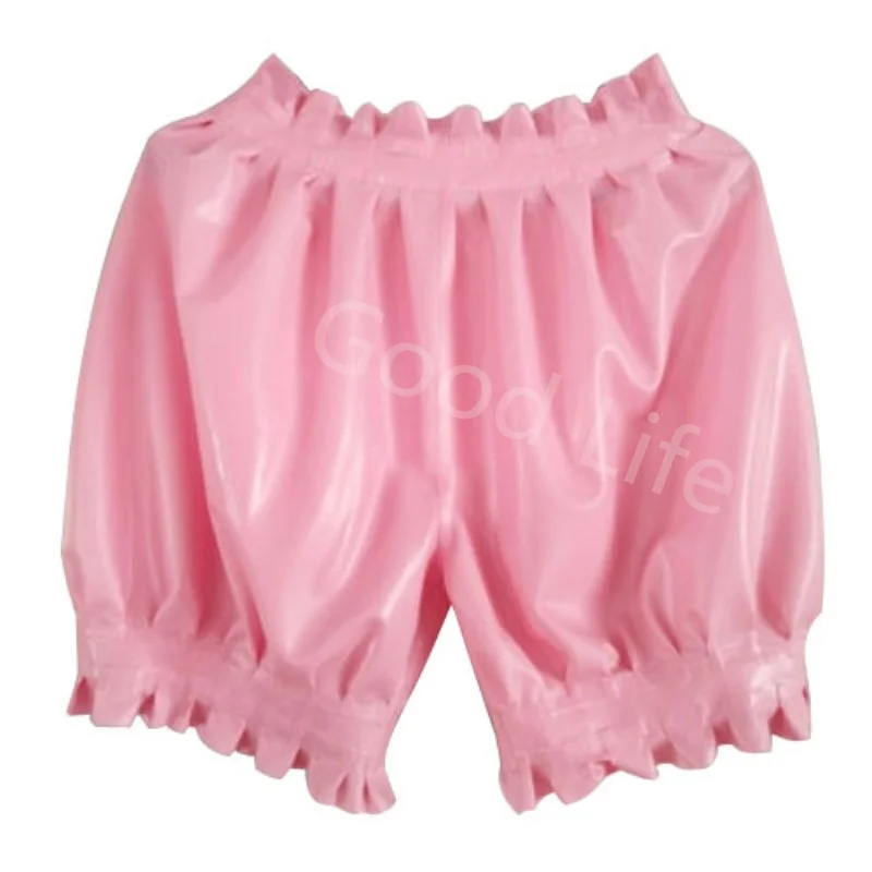 Latex 100% Gummi Boxershorts Slips Unterwäsche Frau Handgemachte Rüschen Plissee Shorts Heiße Verkäufe Mode Coole Größe S-XXL