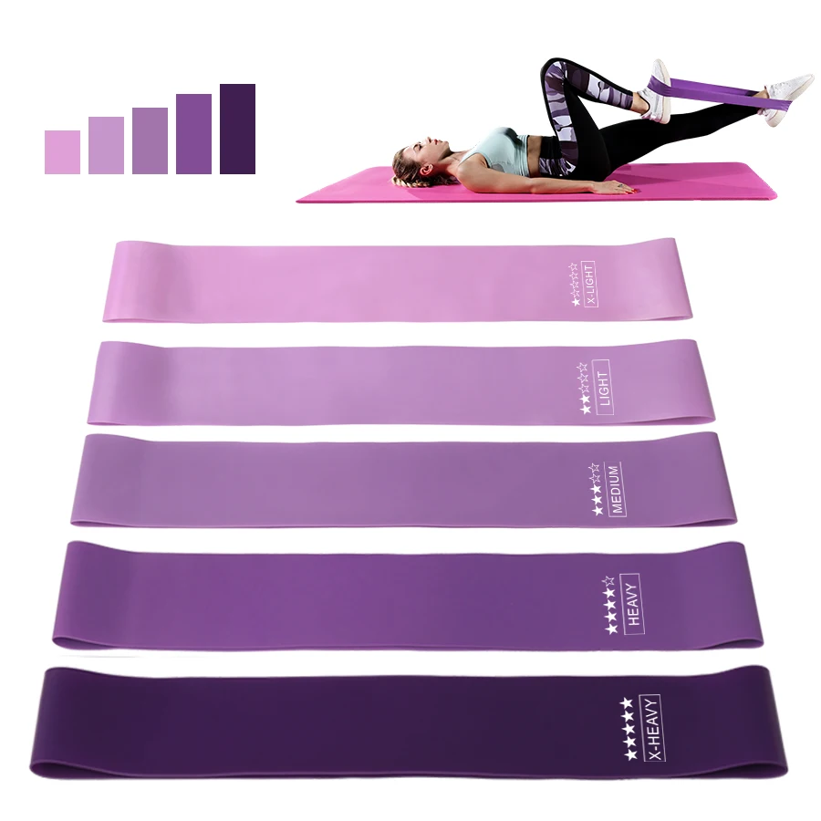 5 stücke verschiedene Ebenen Widerstands bänder Yoga Sport Übung elastische Fitness bänder Workout Pilates Gummibänder Fitness zubehör