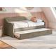 Letto divano a scomparsa 2 x 90 x 190 cm Velluto Beige + Materasso - LENVIA