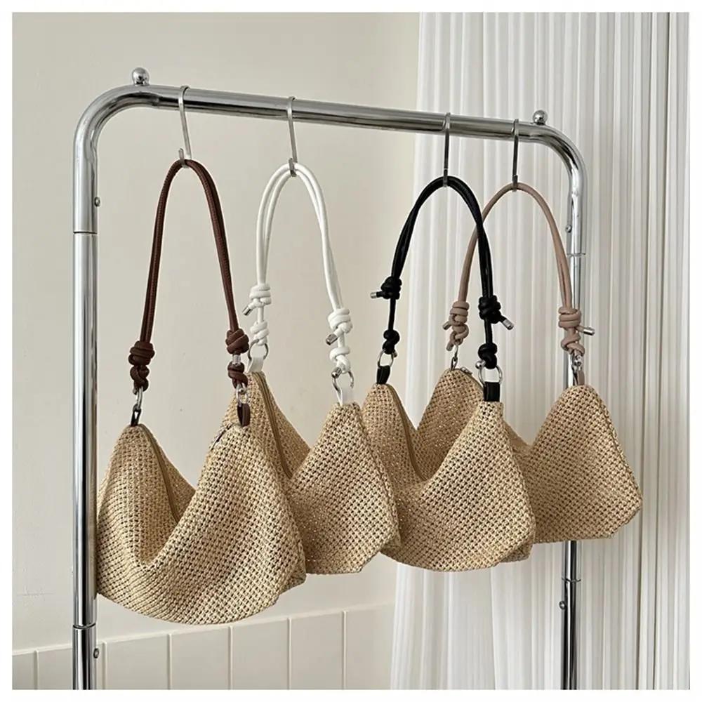 Sommer Damen Stroh Tasche Mode Gewebte Handtasche Rattan Handgemachte Geflecht Tote Große Kapazität Sommer Strand Handtasche für Frauen Mädchen Image