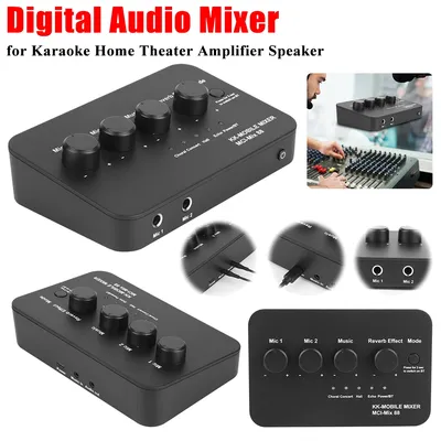 Digitaler Audio mischer für Karaoke-Heimkino-Verstärker Lautsprecher Aux In/Out BT-Anschluss 2 Mikrofone in gänge Karaoke-Sound mixer
