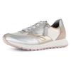 Keilsneaker GABOR "FLORENZ", Damen, Gr. 39, weiß (weiß, pastellfarben), Nappaleder, Ziegenveloursleder, sportlich, Schuhe, Freizeitschuh, Halbschuh, Schnürer, Kontrastbesätze, Weite G (=weit)