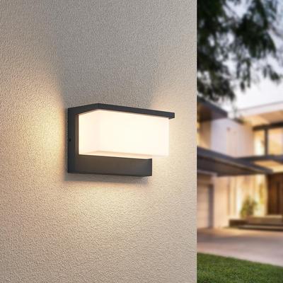 LED Außen-Wandleuchte TRIO LEUCHTEN "NESTOS, Outdoor Wandlampe Hauswand IP54, LED 13W 1300 Lumen 3000 K", grau (anthrazi