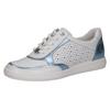 Plateausneaker CAPRICE, Damen, Gr. 40, blau (weiß, hellblau), Leder, sportlich, Schuhe, Freizeitschuh, Halbschuh, Schnürschuh mit Perforation
