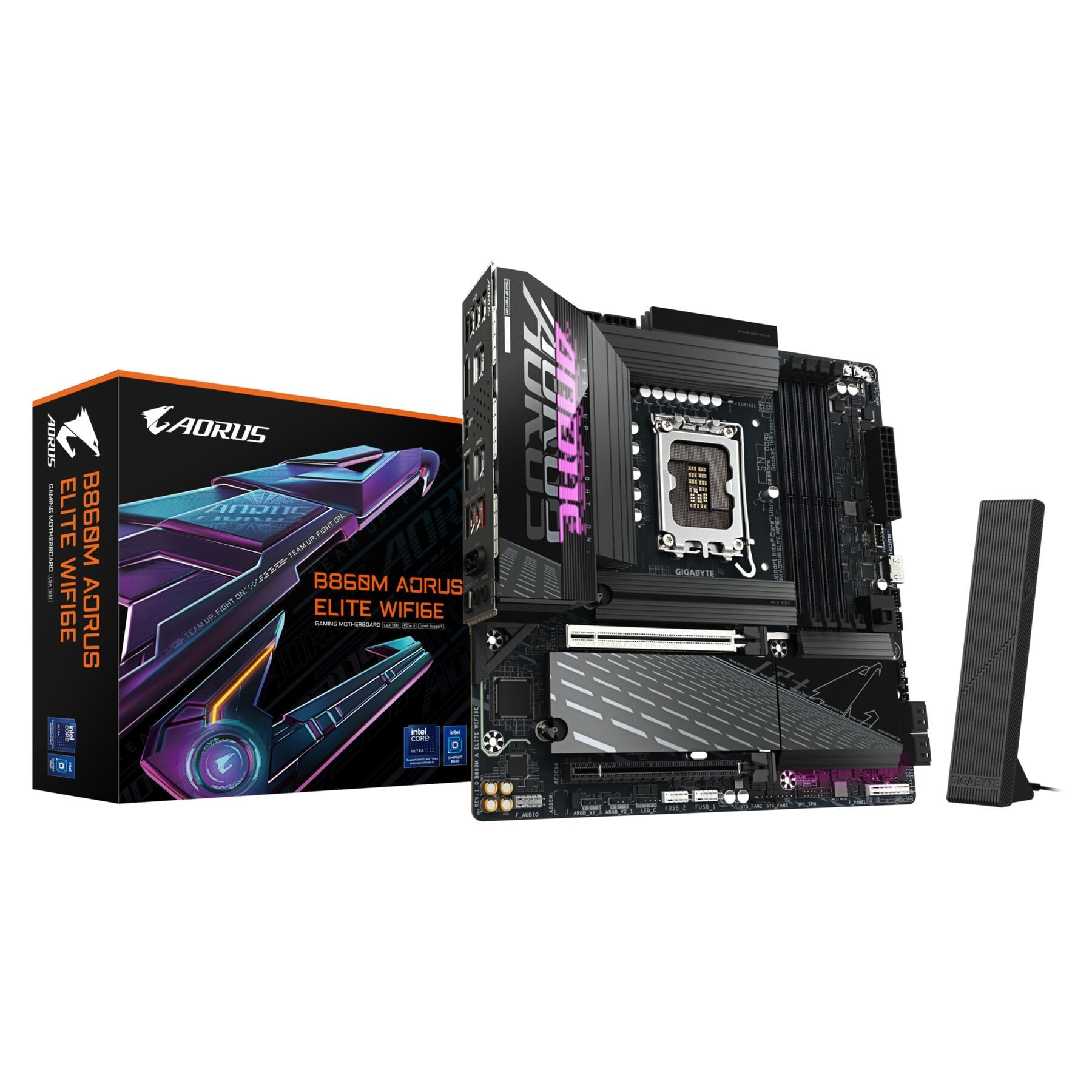 GIGABYTE Mainboard "B860M AORUS ELITE WIFI6E Mainboard - Intel Core Ultra CPUs, 12+1+2+1 P", ohne farbbezeichnung, B:7cm H:27,8cm T:27,2cm, Mainboards