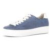 Plateausneaker GABOR "FLORENZ", Damen, Gr. 42, blau (jeansblau, weiß), Ziegenveloursleder, Kalbsleder, casual, Schuhe, Freizeitschuh, Halbschuh, Schnürschuh mit Ziernähten, G-Weite