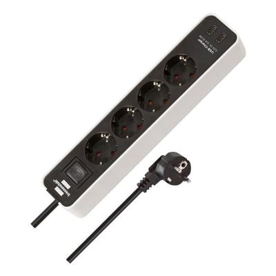 Brennenstuhl 4-fach Steckdosenleiste »Exolor« mit USB-C schwarz/weiß schwarz, 31x8x5.8 cm