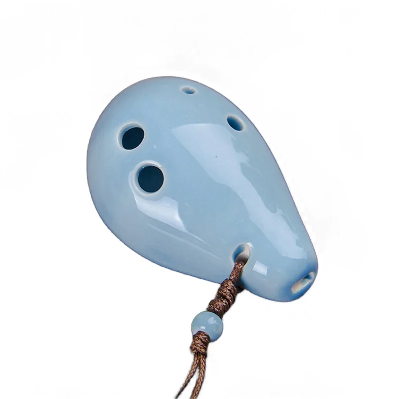 1 Pieces Ocarina 6 Hole Small Ocarina Soprano C Tone Beginner Ocarina Tourist Souvenir Teaching Ocarina Mini Ceramic Pendant