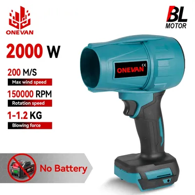 ONEVAN 200M/S 2000W Brushless Turbo Fan Blowers Electric Handheld Jet Fan Snow Leaf Dust Blowing