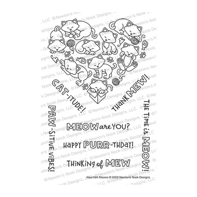 2022 New Arrivals Clear Stamps for Scrapbooking Paper Making Heartfelt Meows Embossing Frames Card