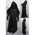 Cappotto DARK VICAR (cappuccio largo da uomo, cappotto lungo nero da mago oscuro, cappotto lungo da rituale del mietitore regale, cappotto lungo da st
