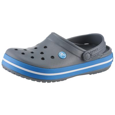 Clog CROCS "Crocband", Herren, Gr. 42, grau (grau, blau), Croslite, kontrastfarbene Details, sportlich, Schuhe, Sommersc