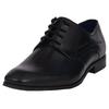 Schnürschuh BUGATTI, Herren, Gr. 45, schwarz, Leder, elegant, Schuhe, Blockabsatz, Abendschuh, Businessschuh, Festtagsschuh, Logoprägung