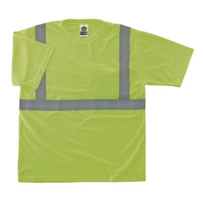 ergodyne GloWear 8289-ECO Class 2 Recycled Hi-Vis T-Shirt, 5X-Large, Lime (EGO21539)