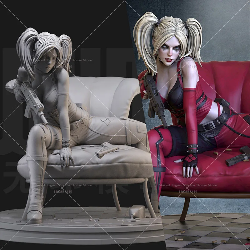 1/24 1/18 Maßstab Little Ugly Girl Harley Humorvolle Brooklyn Accent Punk Elements DIY Selbstmontierte GK 3D Resin Un-panited Doll Image