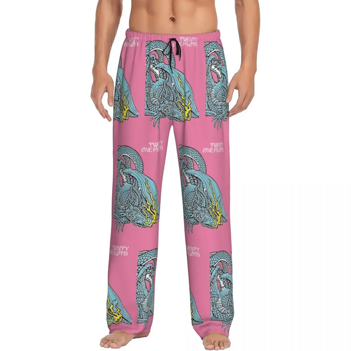 Benutzerdefinierte T-Twentys One P-Pilots Art klassische Pyjamahose Herren Lounge Schlaf Kordelzug Nachtwäsche Hose mit Taschen Image
