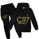Bambino Primavera Autunno Football Idol CR7 Abbigliamento Felpa con cappuccio + Pantaloni Tuta adatta per lo sport e il tempo libero Regalo di compleanno di Natale per bambini