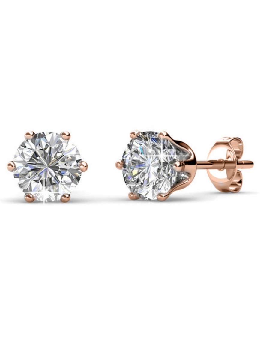 Geburtsstein April Ohrringe - Rose Gold und Kristall Image