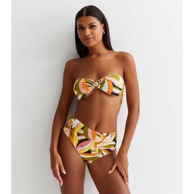 Tropisches Palmen-Bandeau-Top mit Muschel und hochtailliertes Rüschen-Unterteil Image
