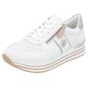 Plateausneaker REMONTE, Damen, Gr. 39, gold (weiß, goldfarben), Leder, Lederimitat, sportlich, Schuhe, Freizeitschuh, Halbschuh, Schnürschuh mit seitlichem Reißverschluss