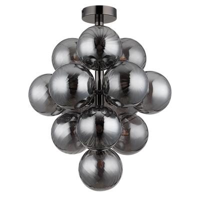 GLOBO LIGHTING LED Deckenleuchte "CONOR", schwarz (schwarz, chrom), 13 flammig, Ø 12,00cm H: 50,00cm,, Lampen, rauchfarb