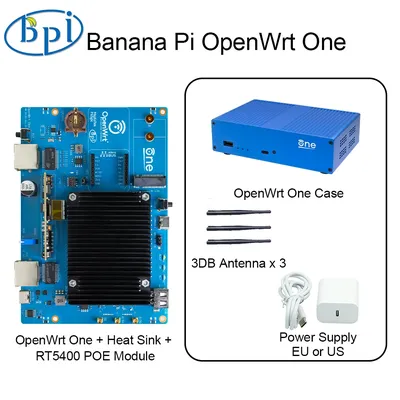 Banana Pi OpenWrt One MediaTek MT7981B 1GB DDR4 2.5GbE RJ45 and Gigabit Ethernet RJ45 256 MiB SPI
