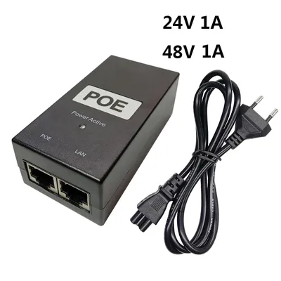 48V1A 24V1A 48v 24v POE Source POE Power Injector uk 48V 1A 48 Volt Power Supply Powerline Ethernet