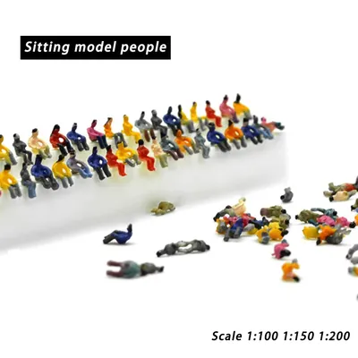 Scale1:100-200 Miniature People Model Sitting ABS Figures Person For HO Train Building Sand Table
