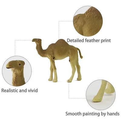 Evemodel Animals 12pcs Model Trains HO Scale 1:87 Painted One-humped Camel PVC Dromedary Arabian