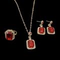 ensembles de bijoux de mariée 1 ensemble bagues en alliage de strass boucles d'oreilles collier ensemble de bijoux tendance élégant pour femme pour mariage occasion spéciale anniversaire
