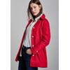 Trenchcoat STREET ONE, Damen, Gr. 44, rot (strong rot), Web, Obermaterial: 69% Baumwolle, 31% Polyester; Futter: 100% Polyester, unifarben, casual, gerade hüftbedeckend, V-Ausschnitt, Langarm Bündchen, Mäntel, mit Bindegürtel