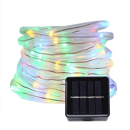 1 Stück Solar-Lichterketten, wasserdicht, für den Außenbereich, wasserdicht, blinkend, 8 Modi, Solar-Lichterkette für den Außenbereich, Kupferdraht, Lichterkette für Gartenzaun, Terrasse, Hof, Party, Hochzeit, Weihnachten, Halloween, Innenbereich Image
