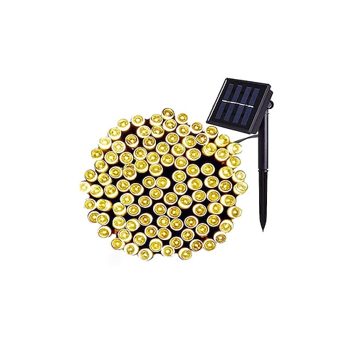 LED-Solar-Lichterkette für den Außenbereich, wasserdicht, 12 m, 100 LEDsamp;7m 50led Lichterkette für Weihnachtsgartenamp; Party Image