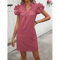 Damen Minikleid Casual kleid A Linie Kleid Basic Brautkleider schlicht Urlaub Party Arbeit Regular Fit Glatt Ärmellos V Ausschnitt Schwarz Rosa Grün Sommer Frühling