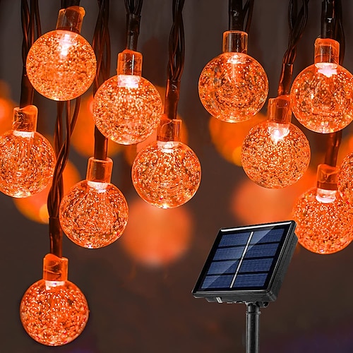 Solar-Lichterkette LED Außenbeleuchtung 6,5m 30 LEDs Set mit Halterung Warmweiß Weihnachten Hochzeit Party Urlaub Terrasse Garten 3V Image