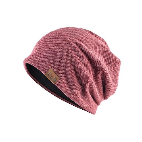 Lässige Slouch Beanie Mütze für Herren – weiche und bequeme Strickmütze mit Lederlabel, trendiger Style für alle Jahreszeiten, den Alltag und Outdoor-Aktivitäten