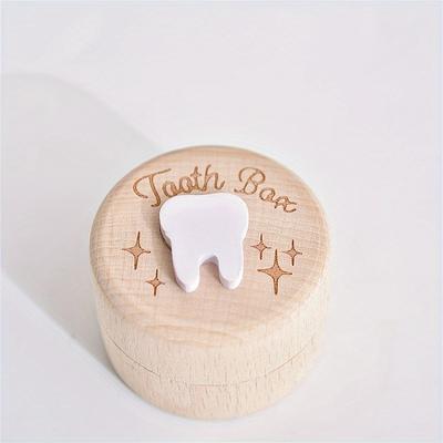 TEMU Wooden Tooth Fairy Keepsake Box - Collecting Teeth & Fetal Hair, Ideal Souvenir & Home Decor Gift