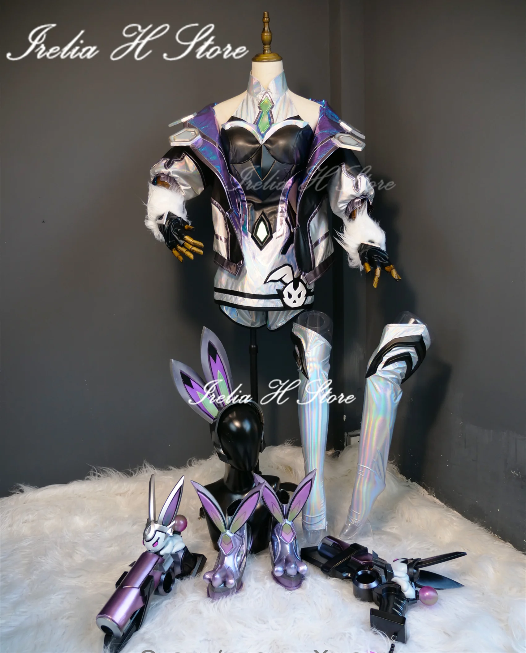 Irelia H Store LOL Battle Bunny Miss Fortune Cosplay-Kostüm, komplettes Set, hochwertig, cool und modisch, individuell Image