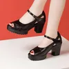 6 cm 8 cm Kleine Größe 32-43 Qualität Echtes Leder Sandalen Block High Heels Schuhe 2024 Sommer
