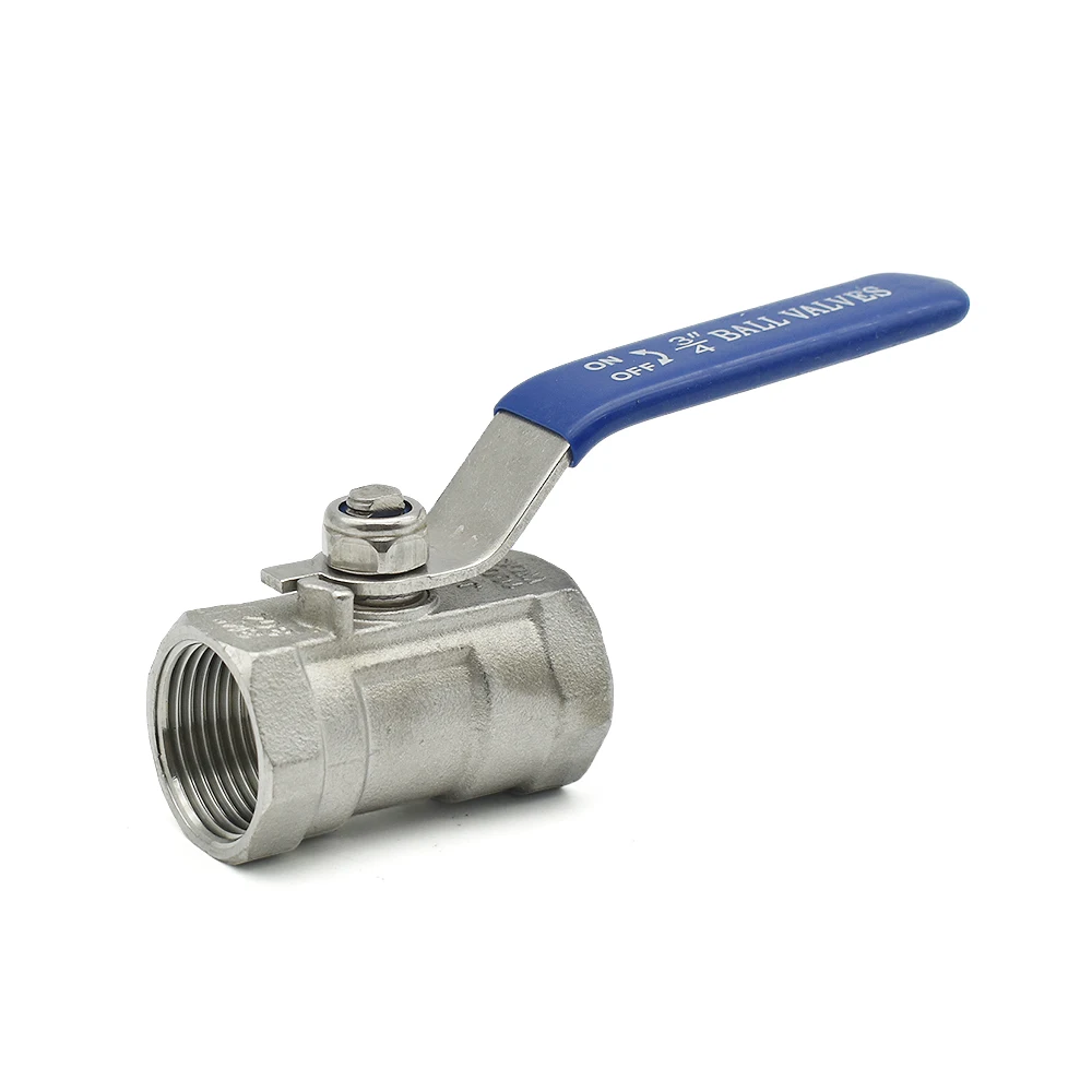 Valvola a sfera monopezzo in acciaio inossidabile SS304 316 femmina 1/4 "3/8" 3/4 "1" 1-1/4 "1-1/2" 2 "interruttore della valvola del tubo dell'acqua del rubinetto