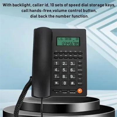 Corded Landline Phone Big Button Household Business Desktop Landline Telephone with LCD Display for