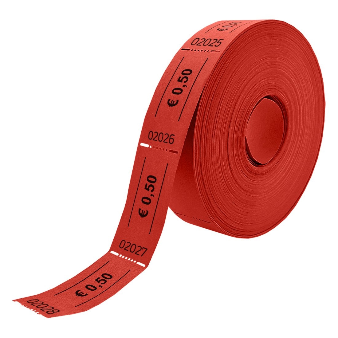 CombiCraft Rote Euro-Wertmarken Rolle – 0,50 € - 5 Rollen á 1000 Abrisse Image