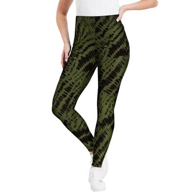 Plus Size Women's Classic Ankle Legging by June+Vie in Nature Texture Olive (Size 14/16)