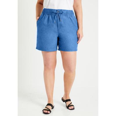 Plus Size Women's Denim Bermuda Shorts by June+Vie in Light Stonewash (Size 30/32)